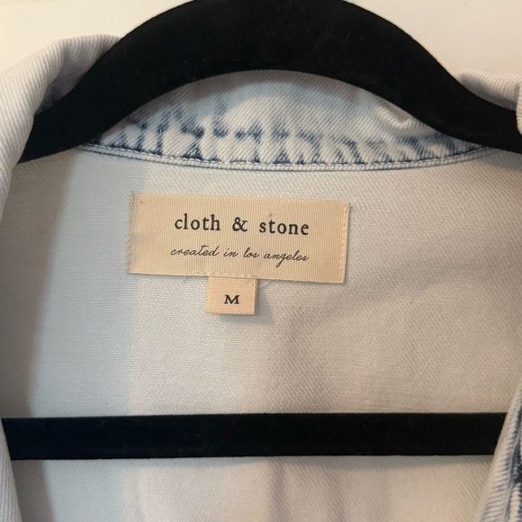 Cloth & Stone Acid Wash Cotton/Lyocell "Denim" Jacket Sz Medium 80s Boho Western - Picture 2 of 8